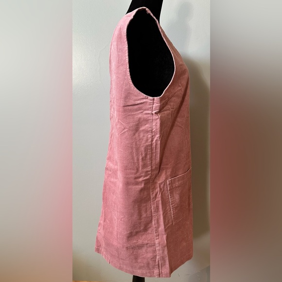 Pink Corduroy Front Zipper Dress - Picture 4 of 4
